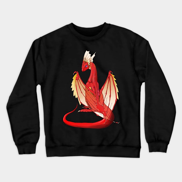 Scarlet Dragon Crewneck Sweatshirt by josieartistry